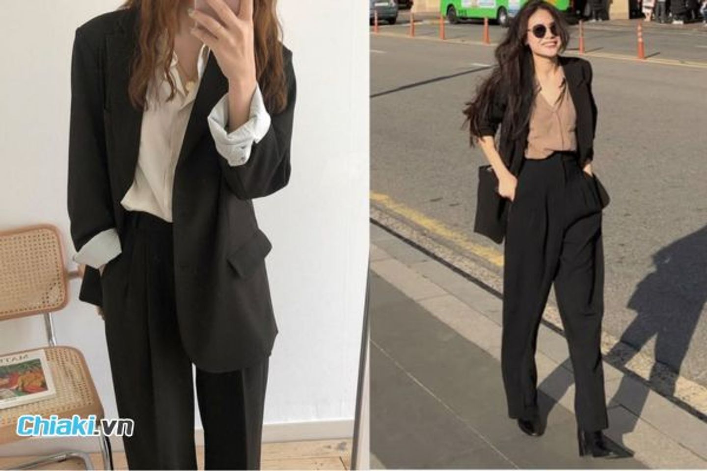 &Aacute;o kho&aacute;c blazer kho&aacute;c ngo&agrave;i + &aacute;o sơ mi + quần t&acirc;y
