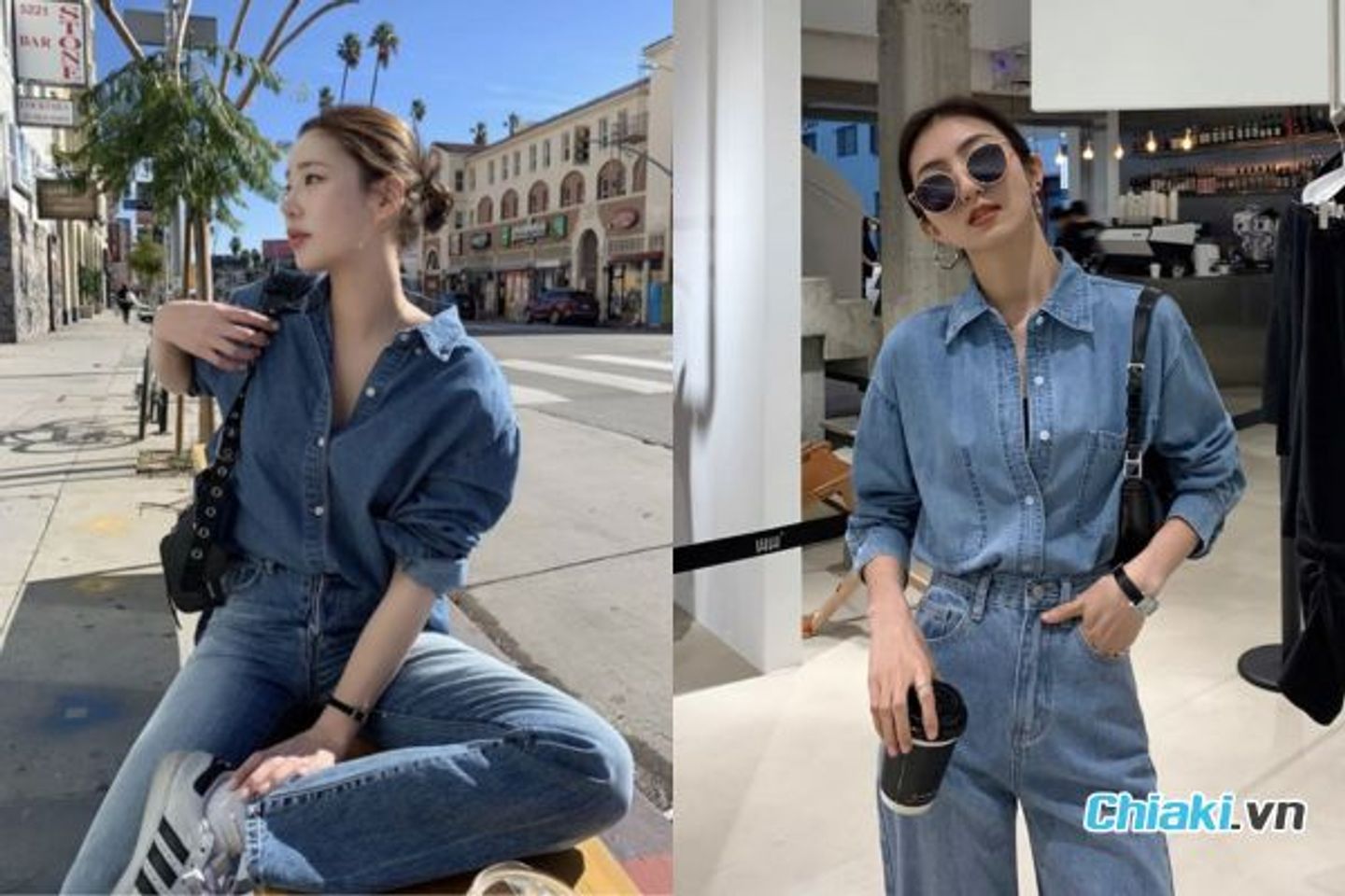 &Aacute;o sơ mi denim c&aacute; t&iacute;nh, năng động