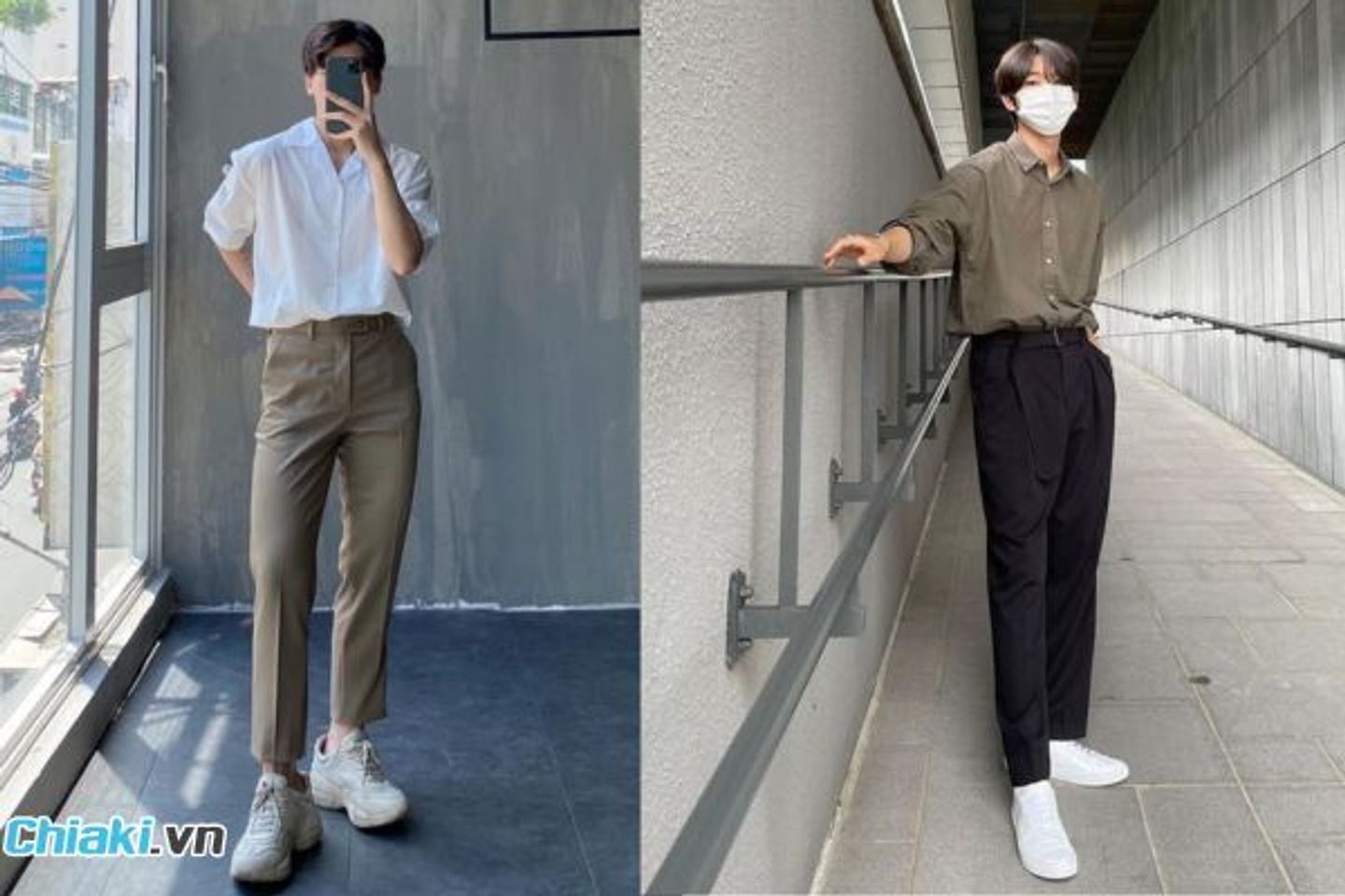 Phối đồ với &aacute;o sơ mi form rộng nam c&ugrave;ng quần t&acirc;y lịch l&atilde;m