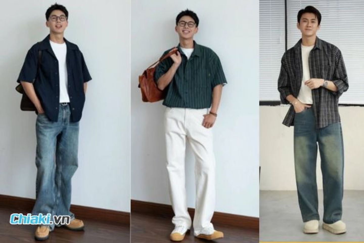 &Aacute;o sơ mi form rộng phối c&ugrave;ng &aacute;o thun basic