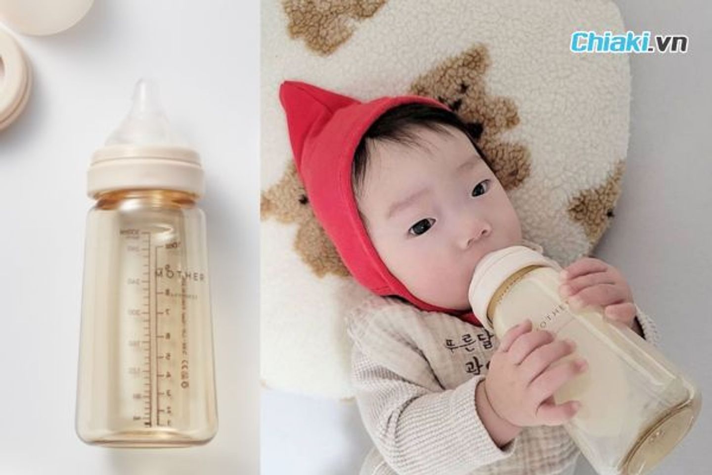 B&igrave;nh sữa chống sặc đầy hơi PPSU H&agrave;n Quốc Mother K