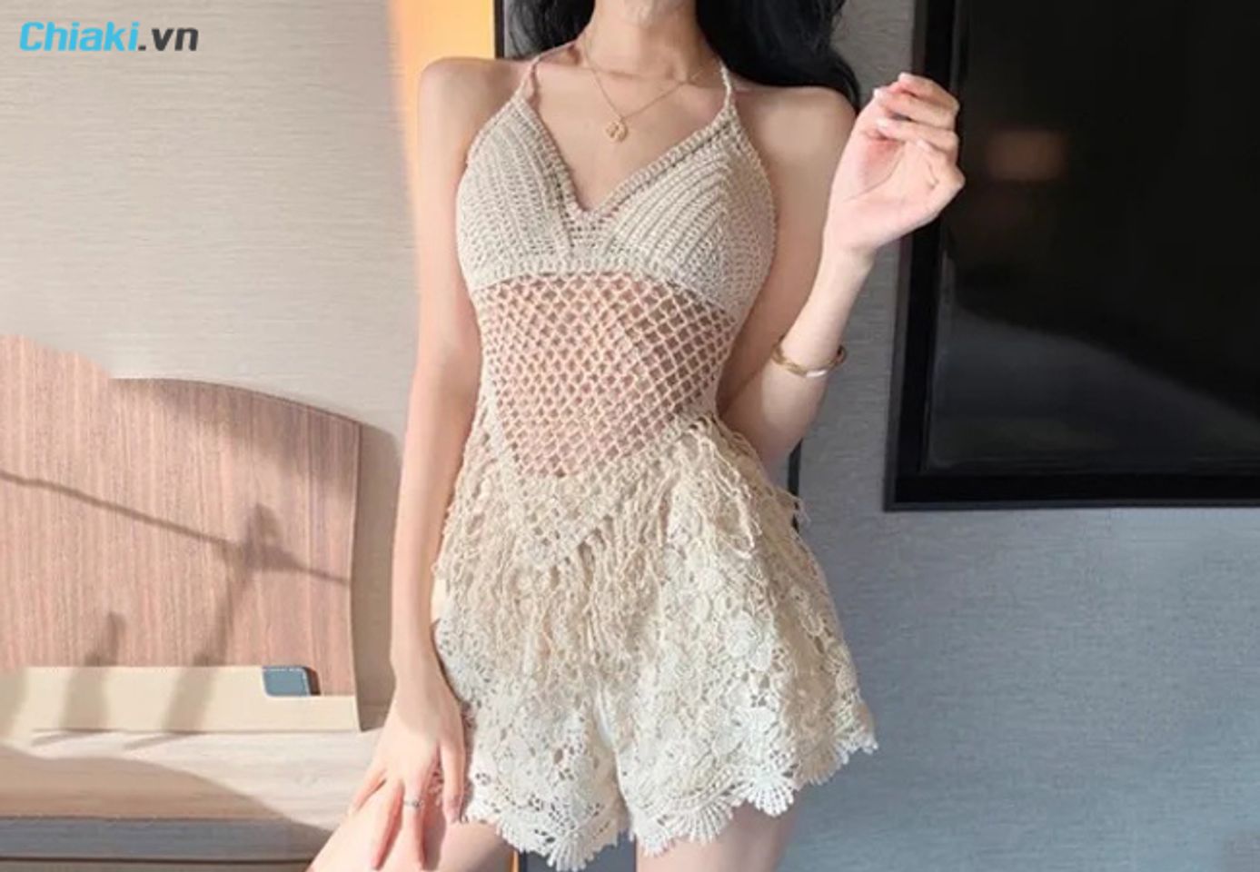 Đồ bikini k&iacute;n đ&aacute;o 2 mảnh phối ren