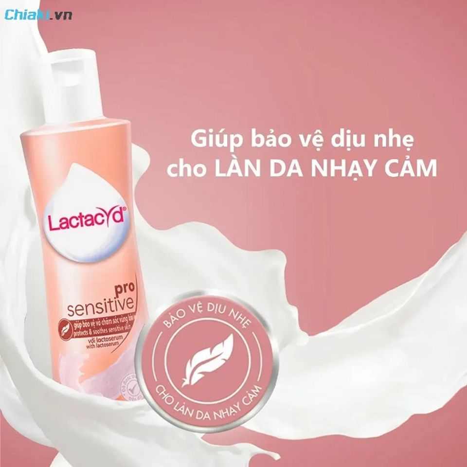 Dung dịch vệ sinh Lactacyd Pro Sensitive (M&agrave;u hồng) ph&ugrave; hợp với người mới sử dụng