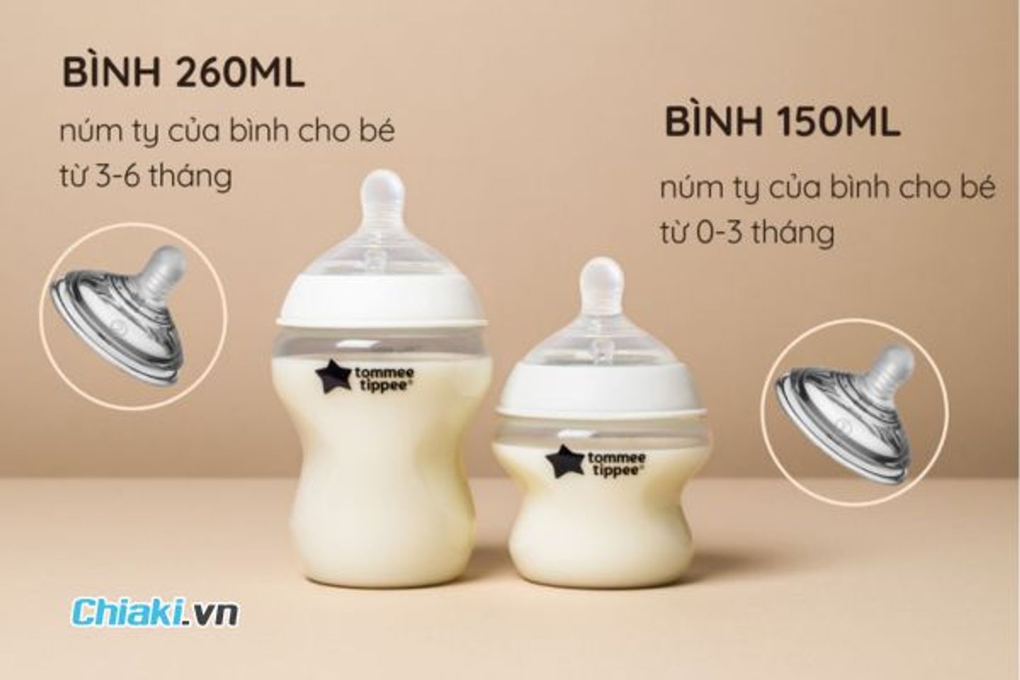 Hướng dẫn c&aacute;ch tăng size n&uacute;m cho b&eacute; ph&ugrave; hợp theo độ tuổi