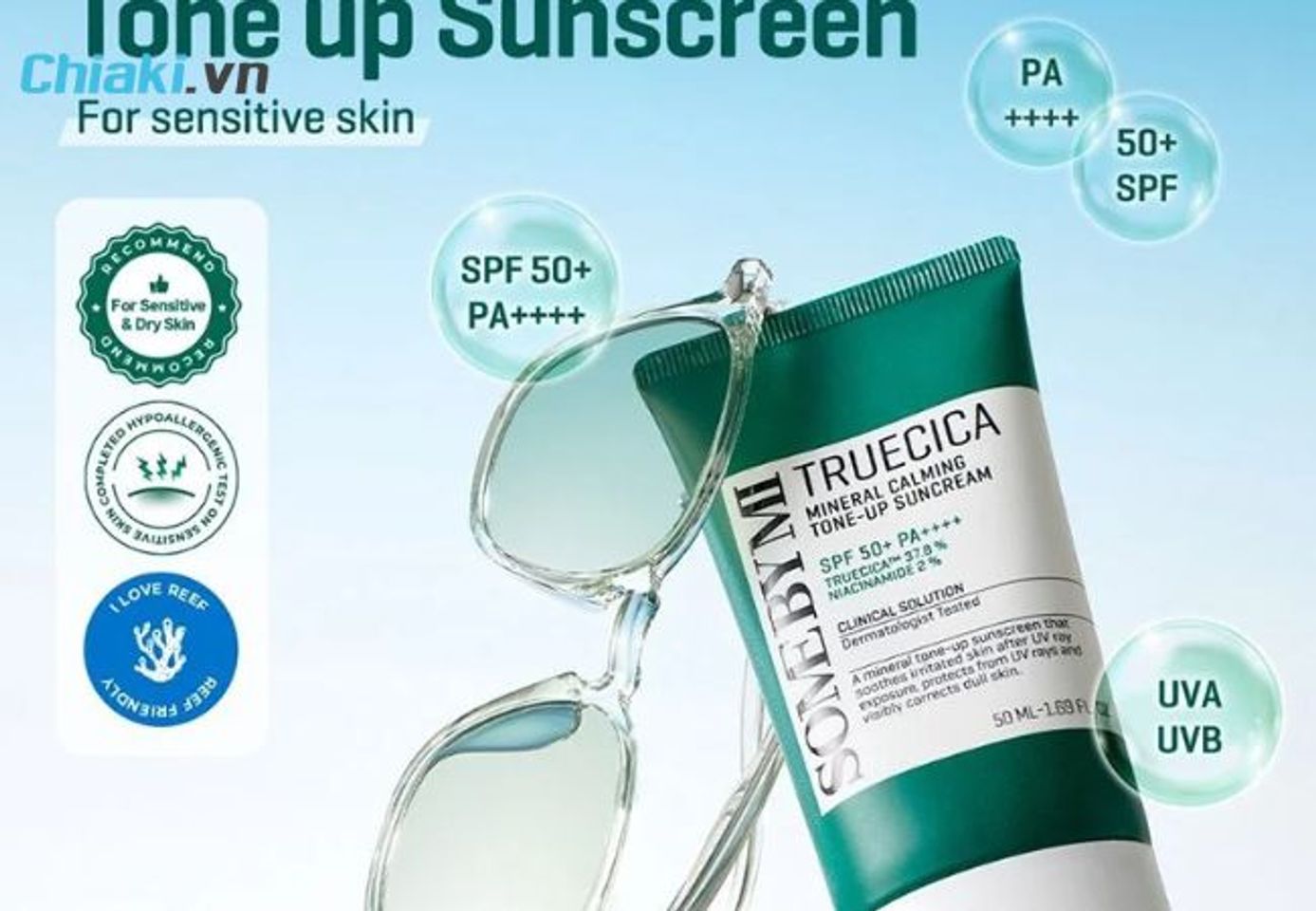 Kem chống nắng Some By Mi cho da dầu mụn Trucica Mineral 100 SPF50+ PA++++