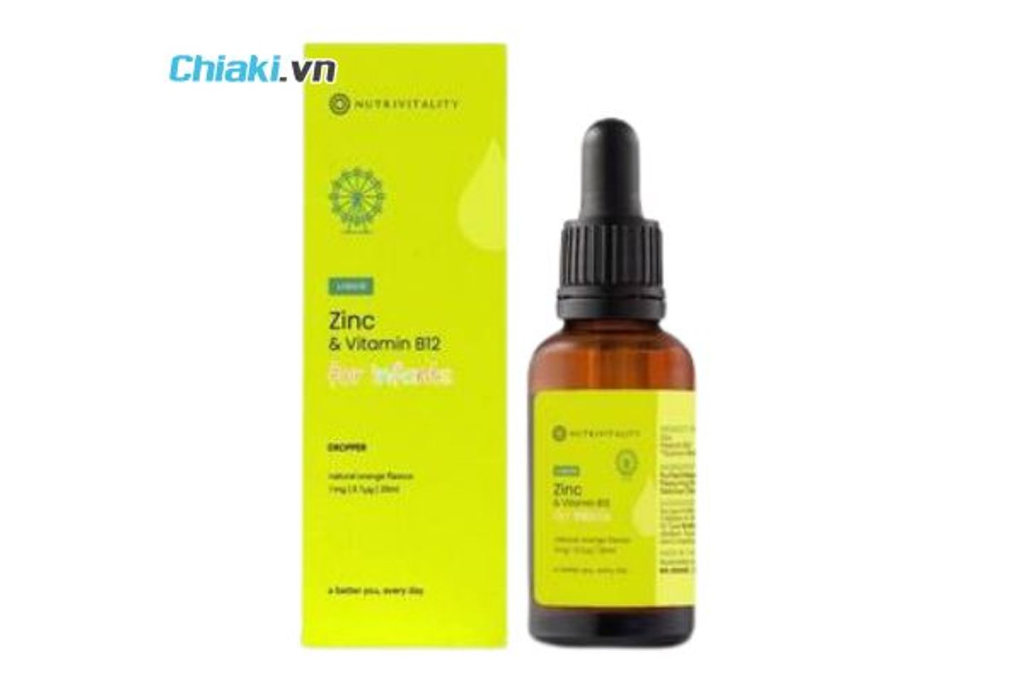 Kẽm hữu cơ cho b&eacute; sơ sinh Nutrivitality Zinc Vitamin B12