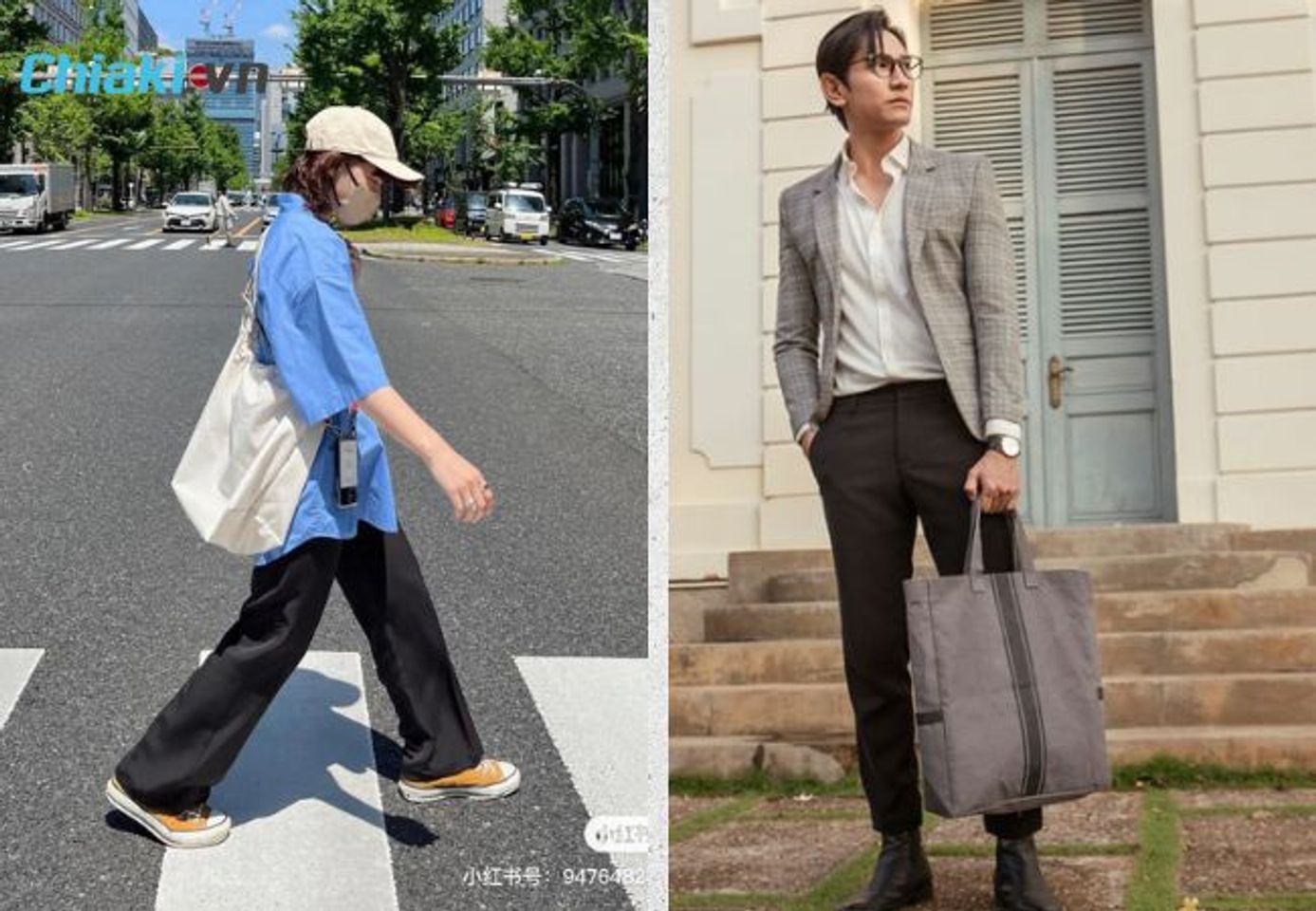 Kết hợp t&uacute;i Tote với set đồ c&ocirc;ng sở