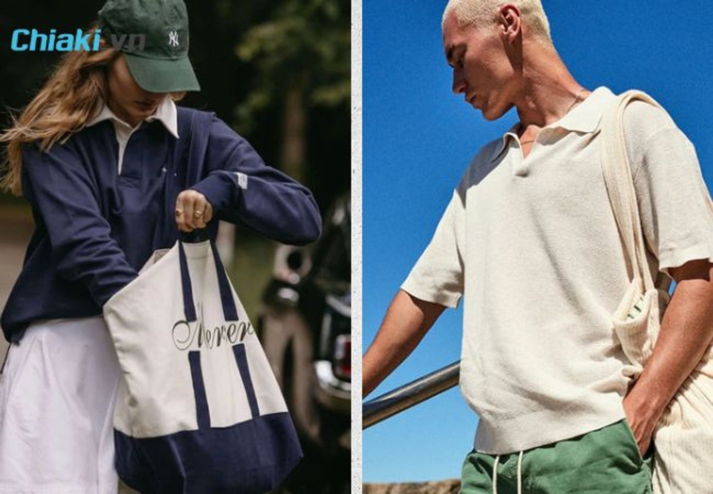 Mix t&uacute;i Tote c&ugrave;ng &aacute;o polo