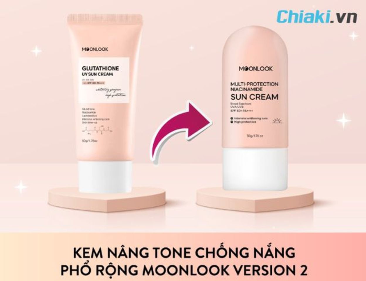 thiết kế bao b&igrave; của kem chống nắng MoonLook