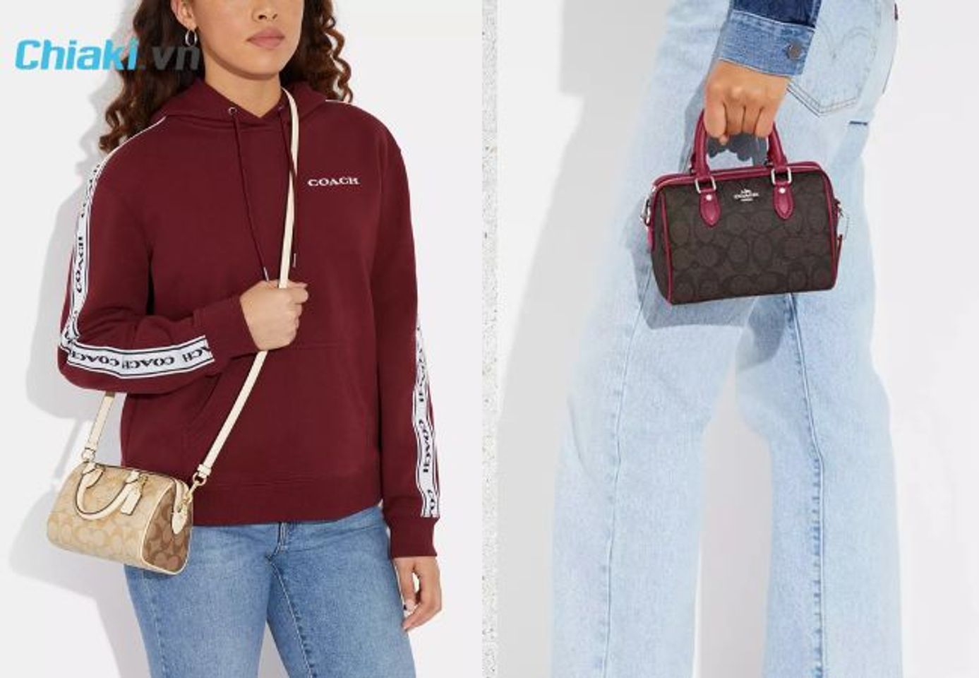T&uacute;i x&aacute;ch Coach Mini Rowan Crossbody/Satchel In Blocked Signature Canvas CH469