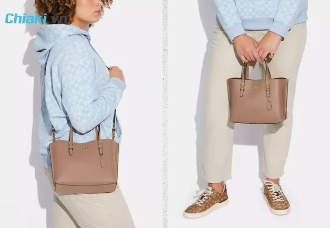 T&uacute;i x&aacute;ch Coach Mollie Tote 25 C4084 Gold/Taupe Oxblood