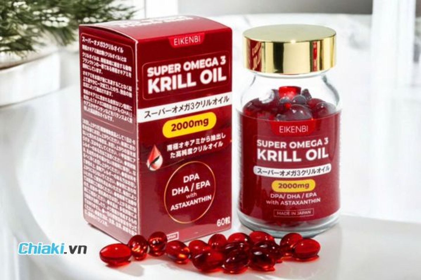 Vi&ecirc;n uống dầu t&ocirc;m nhuyễn thể Super Omega 3 Krill Oil 2000mg Eikenbi