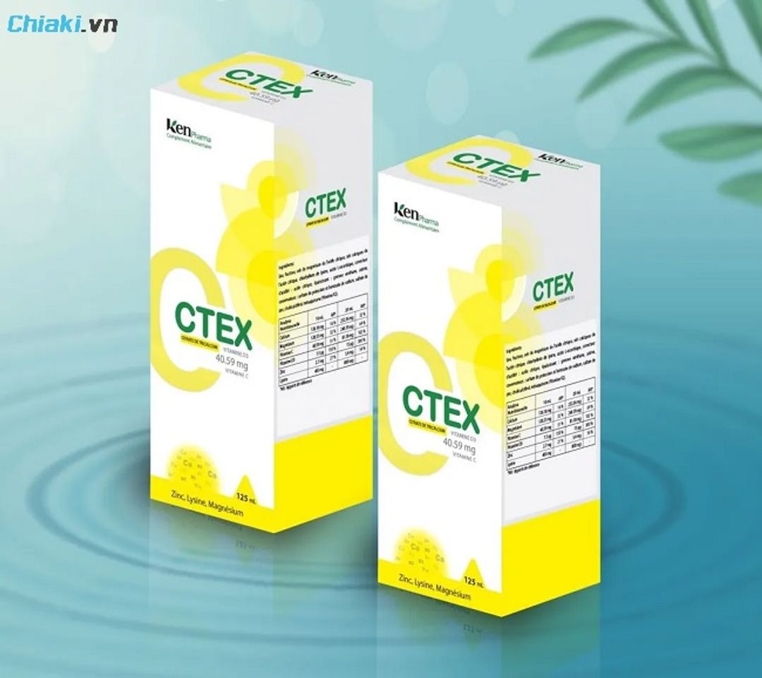 Canxi của Ph&aacute;p cho b&eacute; Canxi v&agrave; Vitamin D3 Ctex KenPharma hương vị d&acirc;u dễ uống