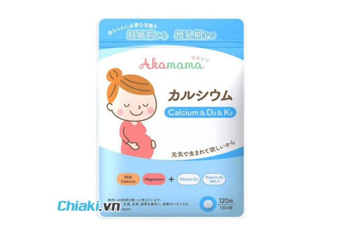 Canxi hữu cơ cho b&agrave; bầu của nhật Akamama Calcium & D3 & K2
