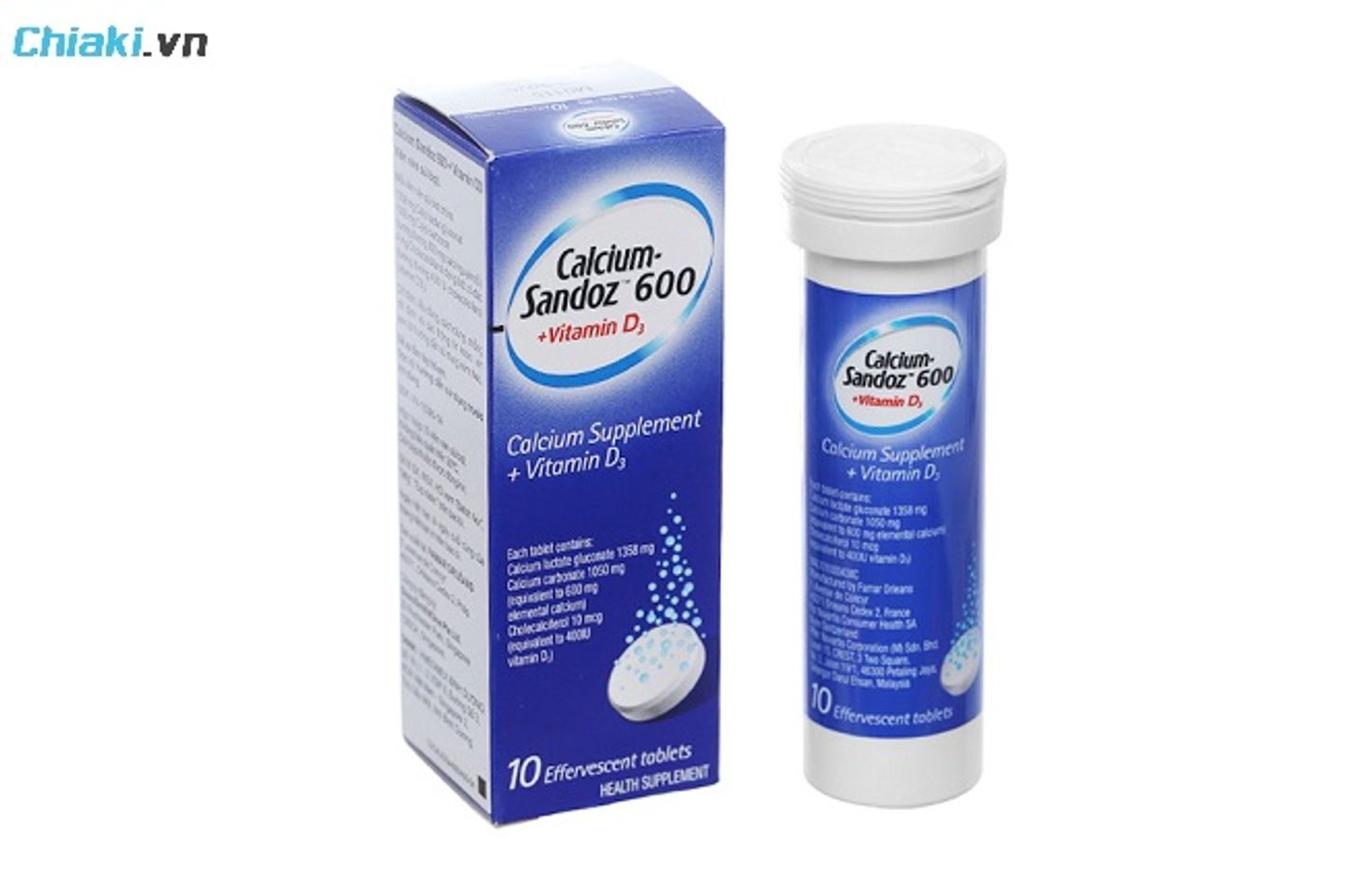 Canxi sủi của Ph&aacute;p Calcium Sandoz 600 ph&ograve;ng ngừa lo&atilde;ng xương hiệu quả