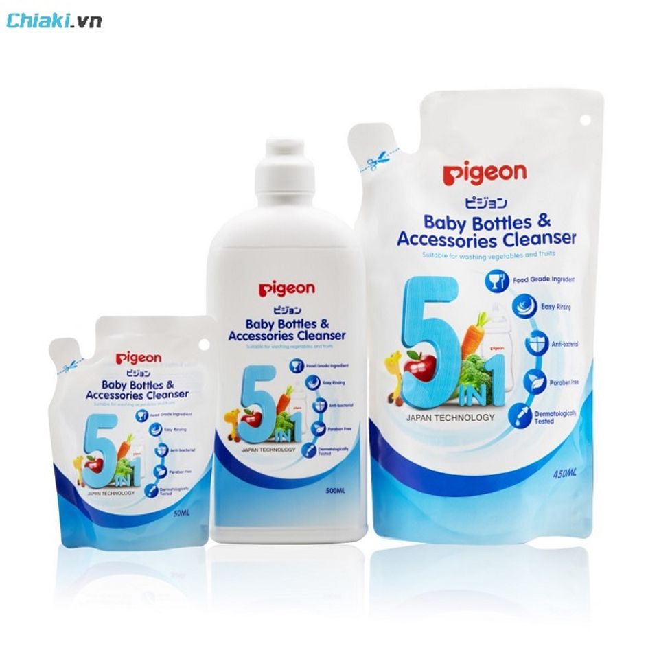 Rửa b&igrave;nh sữa Pigeon 5in1 của Nhật khả năng l&agrave;m sạch tối ưu