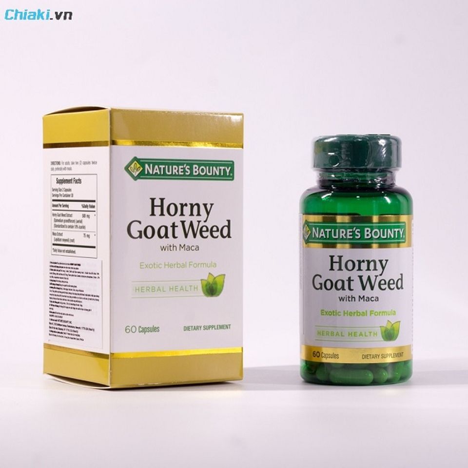 Thực phẩm chức năng bổ thận của Mỹ Nature's Bounty Horny Goat Weed cải thiện sức khỏe
