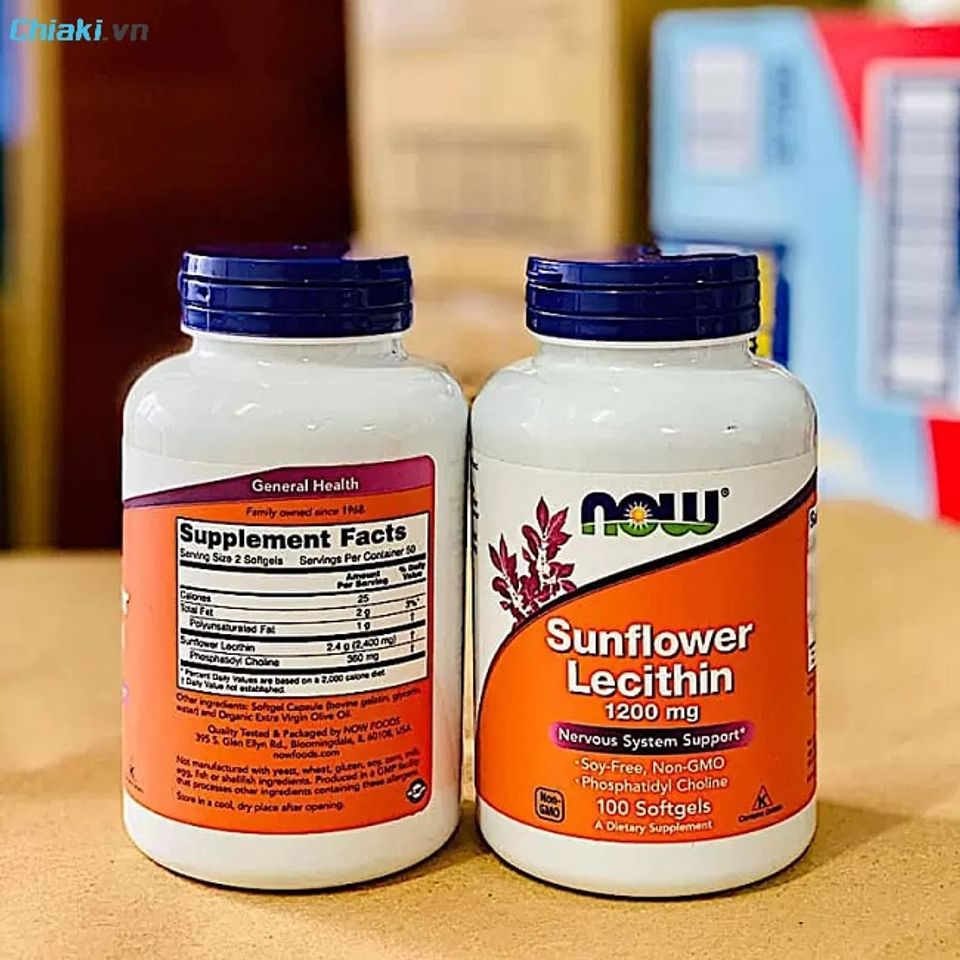 Vi&ecirc;n uống hạn chế tắc tia sữa Now Foods Sunflower Lecithin&nbsp;