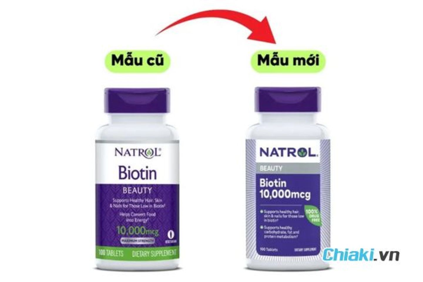 Vitamin tổng hợp hỗ trợ mọc t&oacute;c Natrol Biotin 10000 mcg