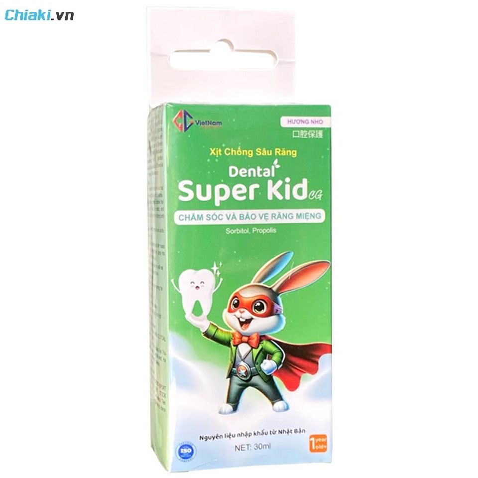 Xịt chống s&acirc;u răng cho trẻ từ 2 tuổi Dental Super Kid hỗ trợ ngăn ngừa s&acirc;u răng