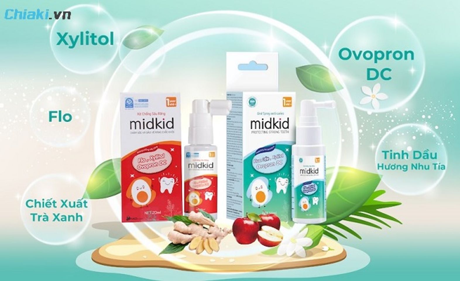 Xịt chống s&acirc;u răng Midkid được b&agrave;o chế từ l&ograve;ng đỏ trứng g&agrave;