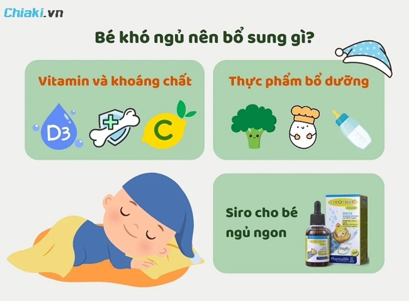 C&aacute;ch bổ sung vi chất hỗ trợ b&eacute; ngủ ngon hơn