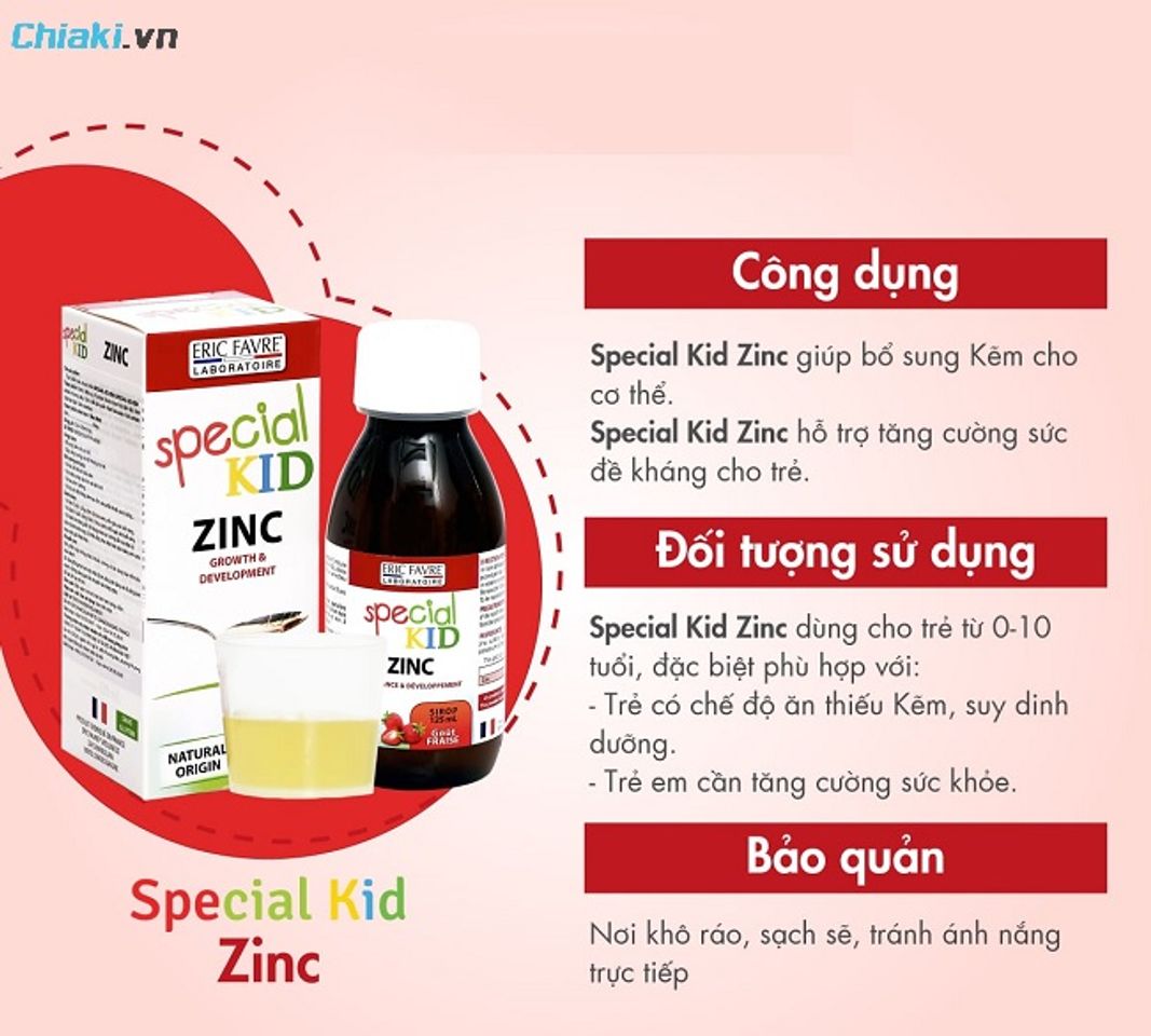 Kẽm cho trẻ sơ sinh Special Kid ZinC Favre Wellness cải thiện ti&ecirc;u h&oacute;a, tăng cường sức khỏe
