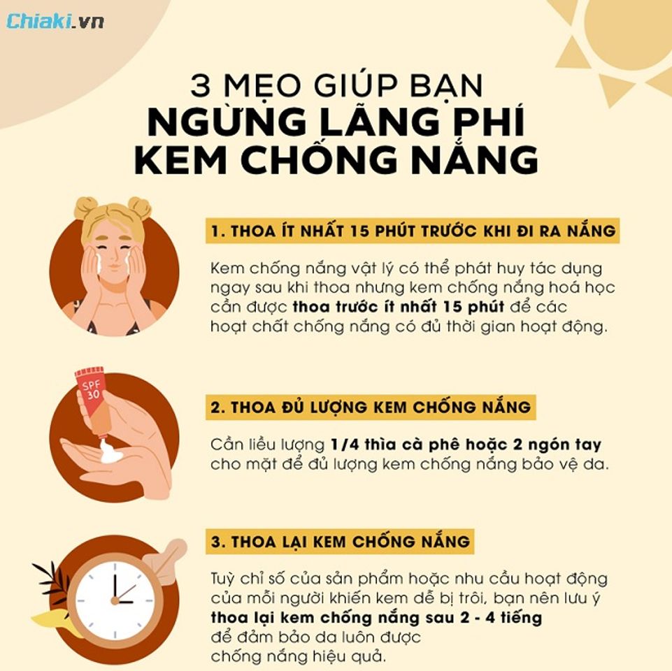 Một số lưu &yacute; khi sử dụng kem chống nắng