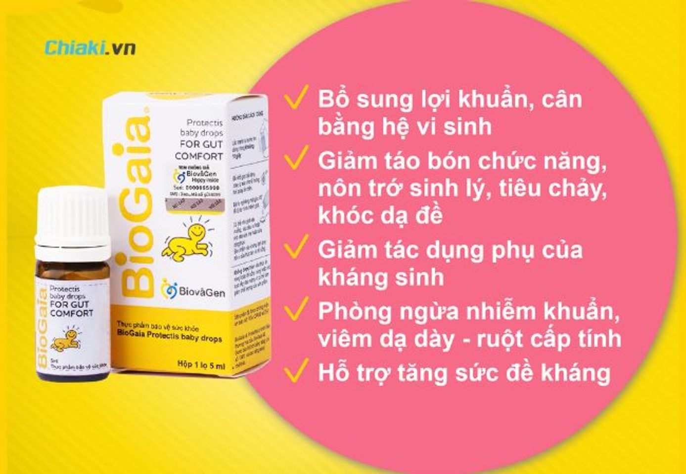 Men vi sinh BioGaia l&agrave; chế phẩm sinh học chứa lợi khuẩn sống Lactobacillus reuteri DSM 17938
