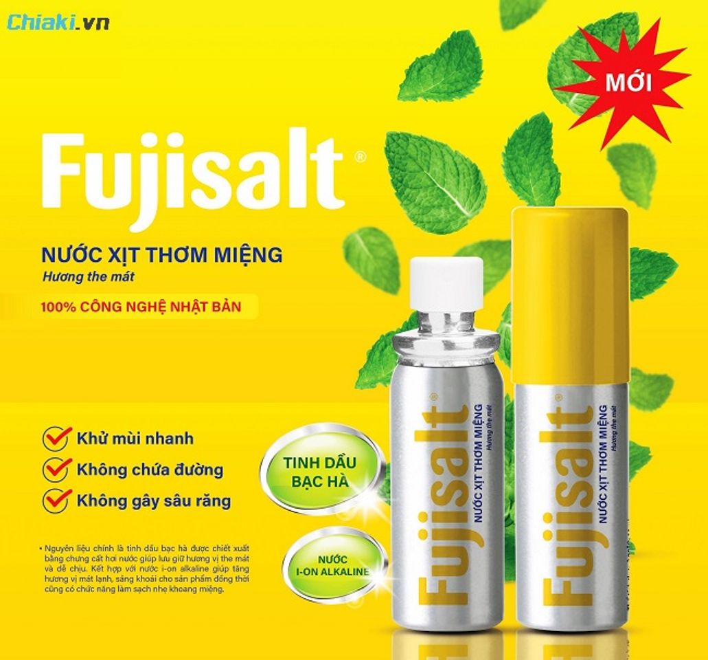 Nước xịt thơm miệng Fujisalt hỗ trợ khử m&ugrave;i v&agrave; l&agrave;m thơm miệng hiệu quả