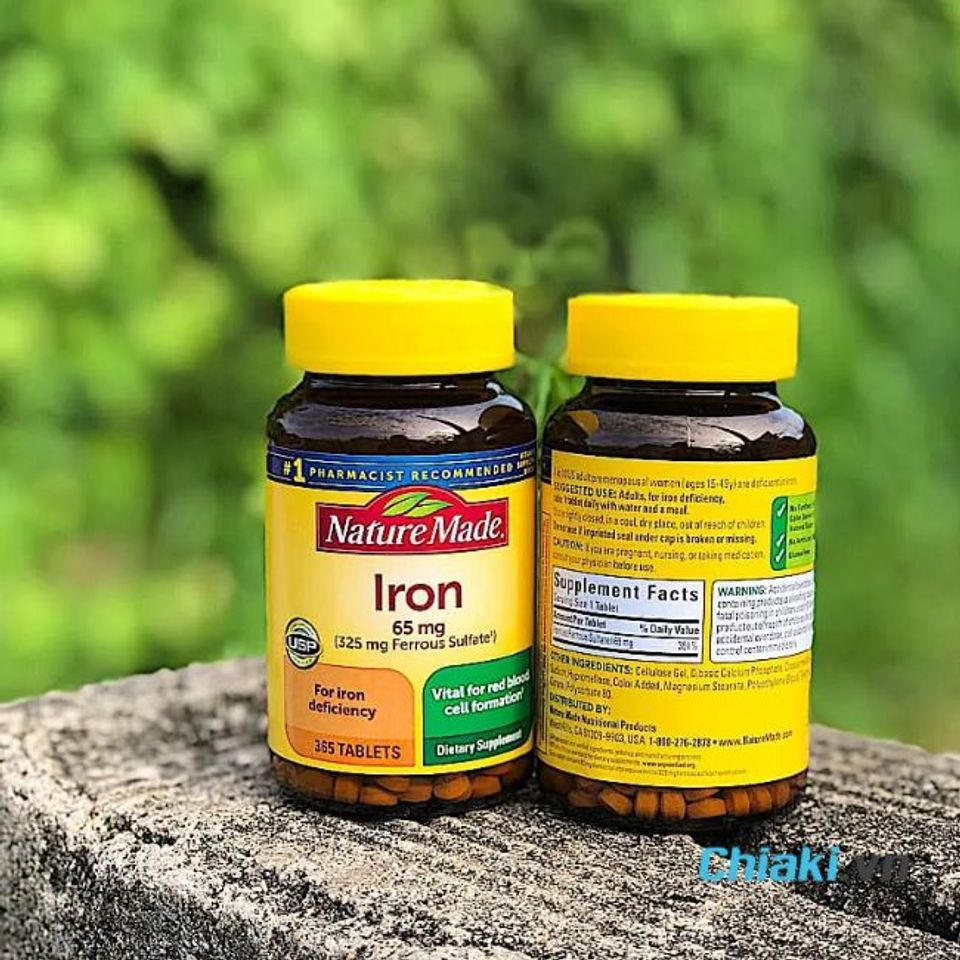 Sắt cho mẹ bầu sau sinh Nature Made Iron 65mg