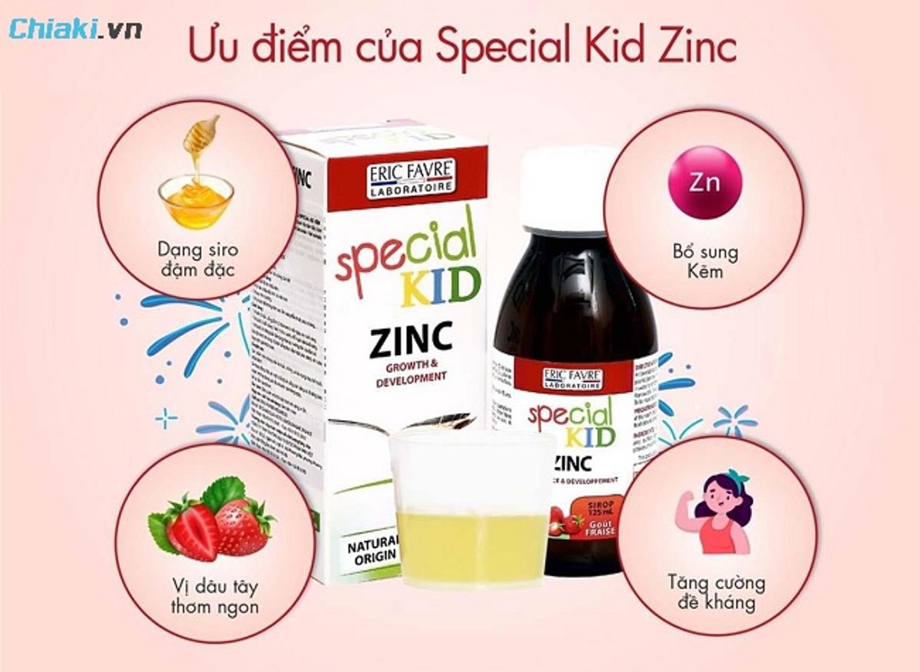 Siro Special Kid Zinc hương vị d&acirc;u t&acirc;y thơm ngon