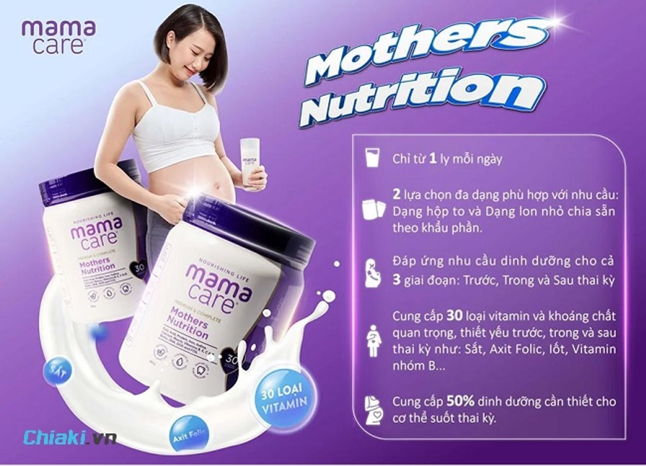 Sữa bột dinh dưỡng Mama Care Mothers Nutrition bổ sung c&aacute;c vitamin v&agrave; kho&aacute;ng chất thiết yếu