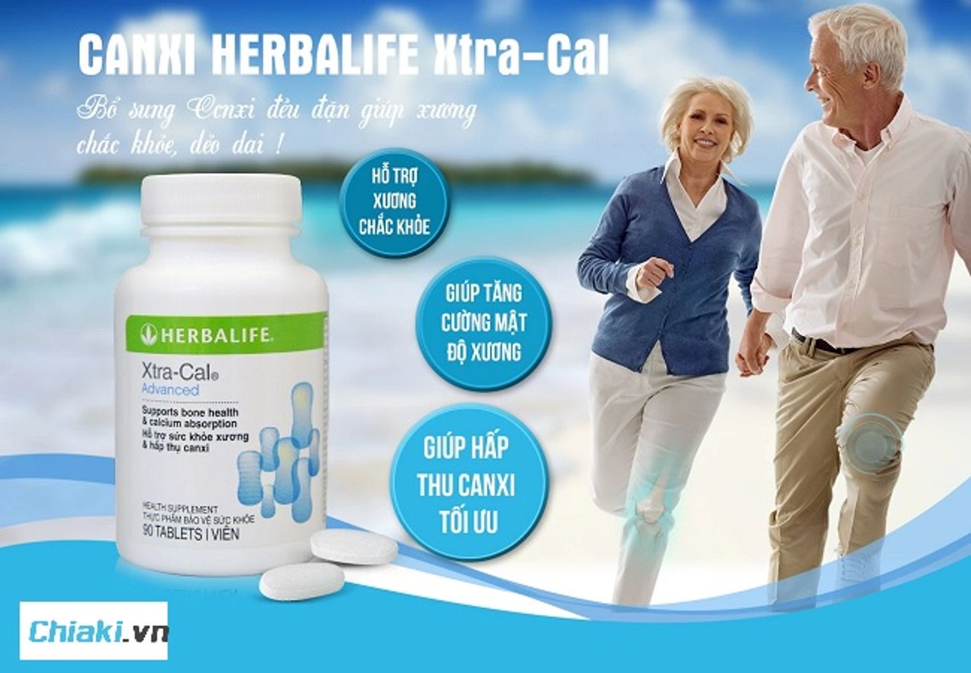 Vi&ecirc;n uống Canxi Xtra Cal Herbalife cải thiện xương khớp linh hoạt