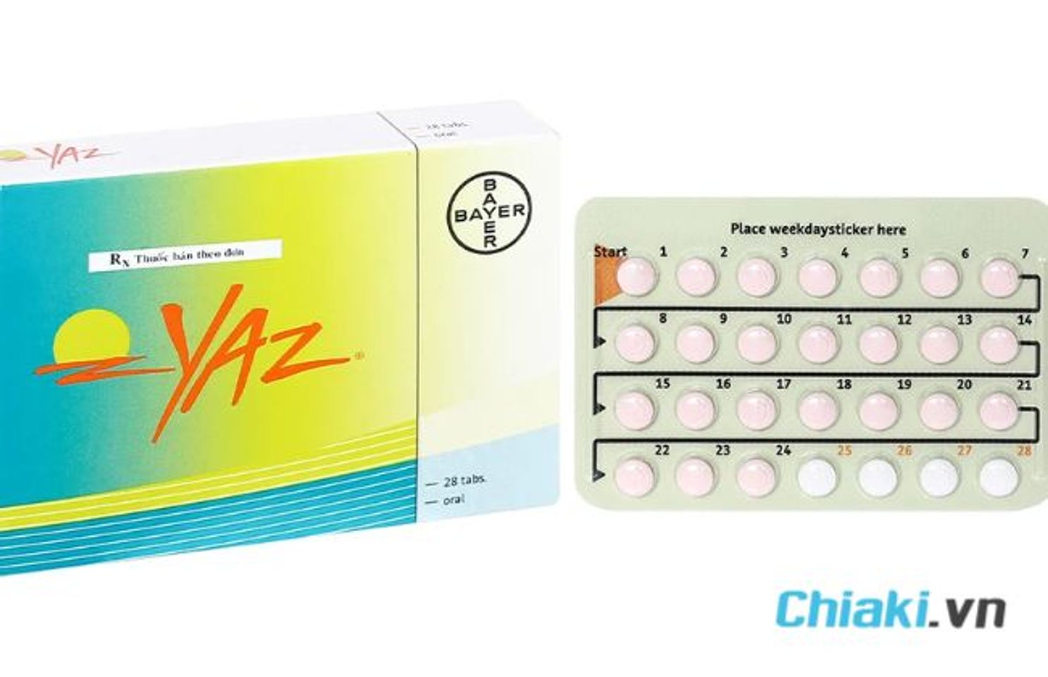 Thuốc tr&aacute;nh thai kh&ocirc;ng g&acirc;y tăng c&acirc;n Yaz Bayer