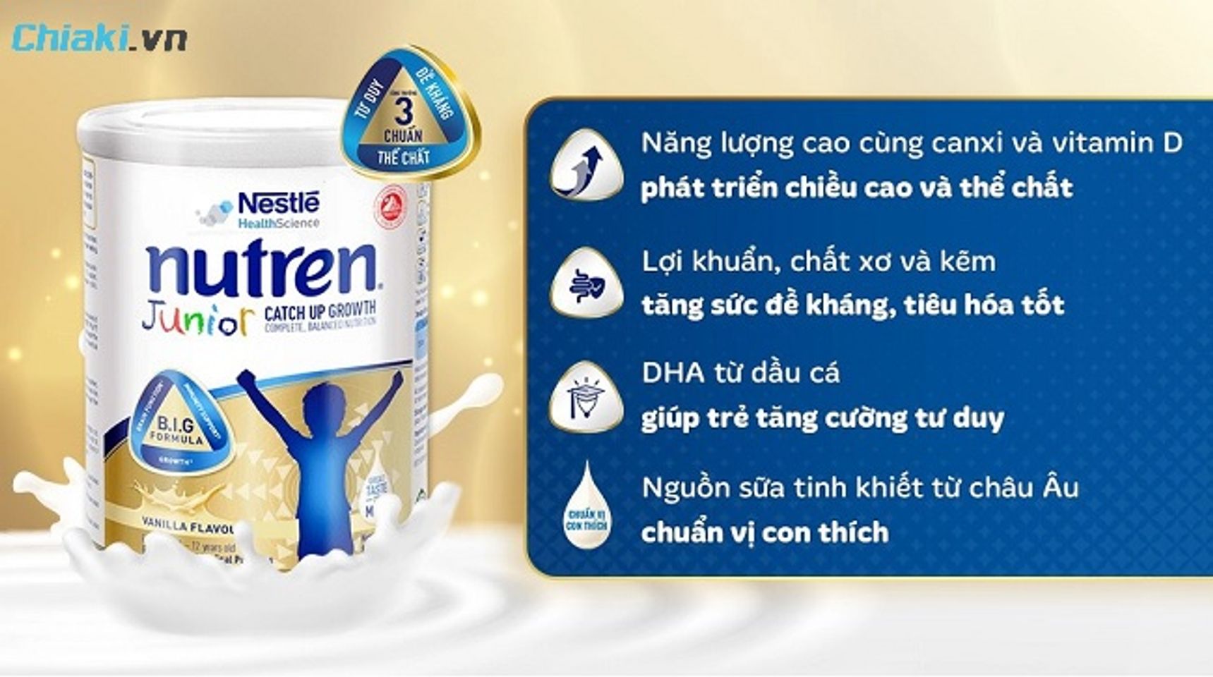 Nutren Junior được thiết kế với c&ocirc;ng thức gi&agrave;u năng lượng