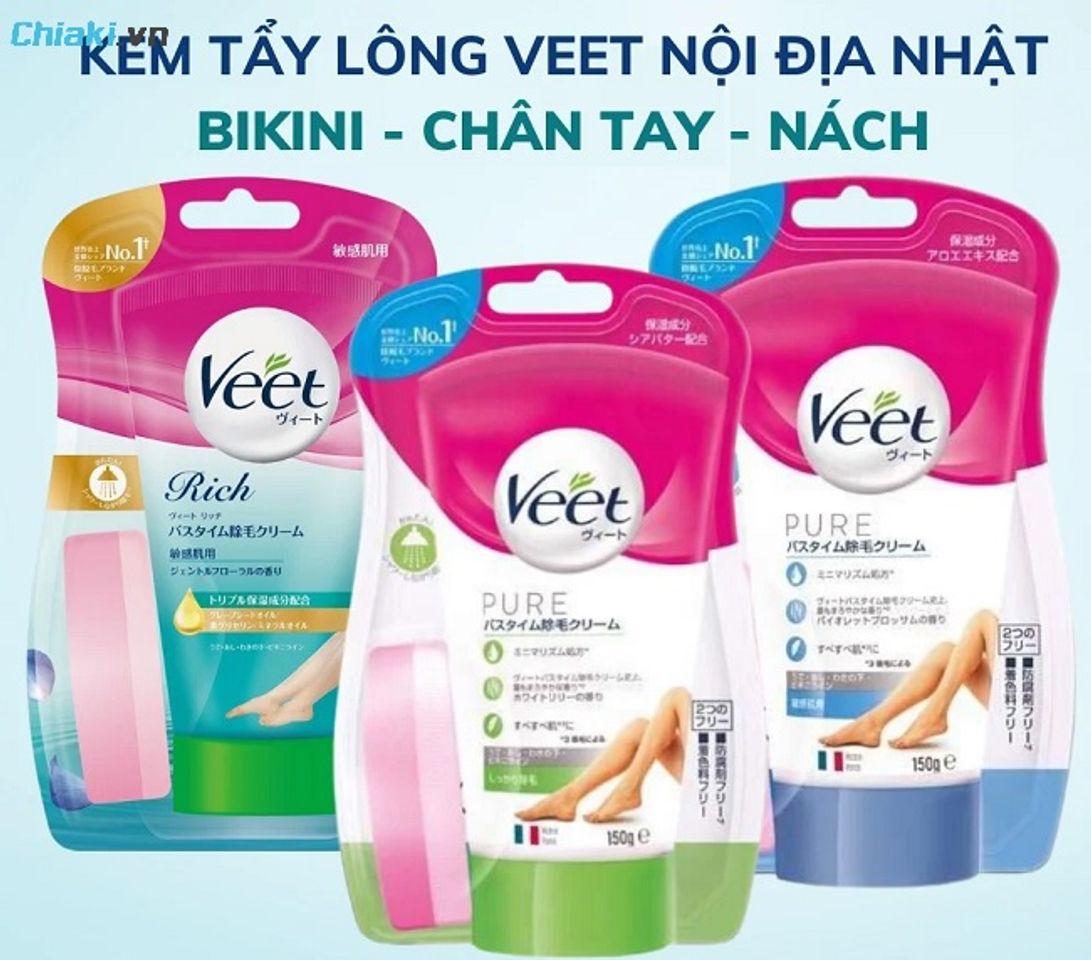 Kem tẩy l&ocirc;ng Veet thiết kế bao b&igrave; gần như giống nhau