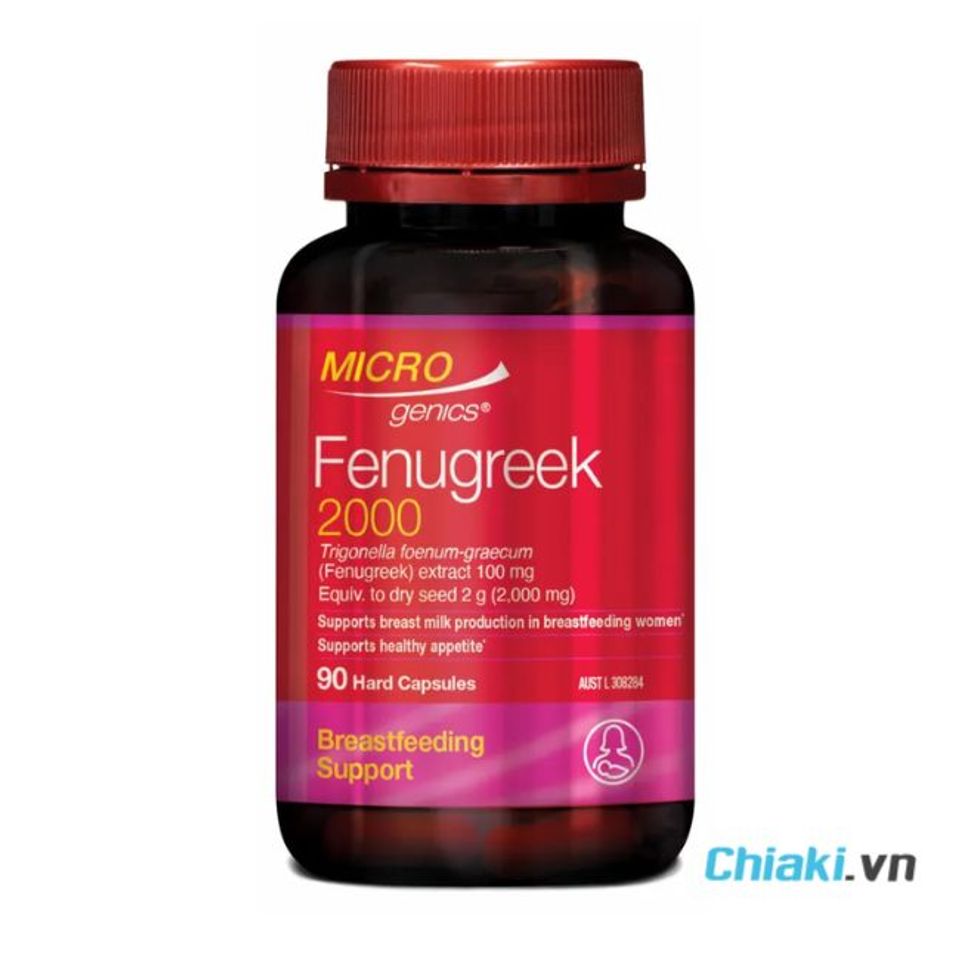 Vi&ecirc;n lợi sữa Microgenics Fenugreek 2000mg
