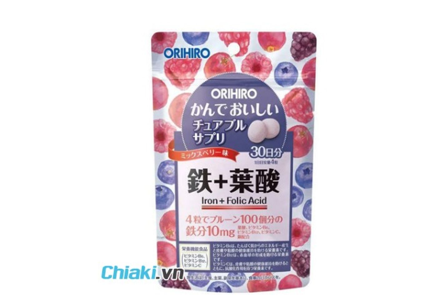 Vi&ecirc;n ngậm bổ sung sắt v&agrave; axit folic Orihiro của Nhật Bản