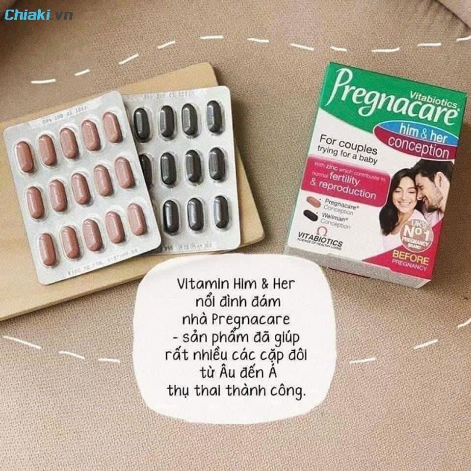 Vi&ecirc;n uống Pregnacare Him and Her Conception hỗ trợ bổ sung c&aacute;c vitamin v&agrave; kho&aacute;ng chất thiết yếu cho cơ thể