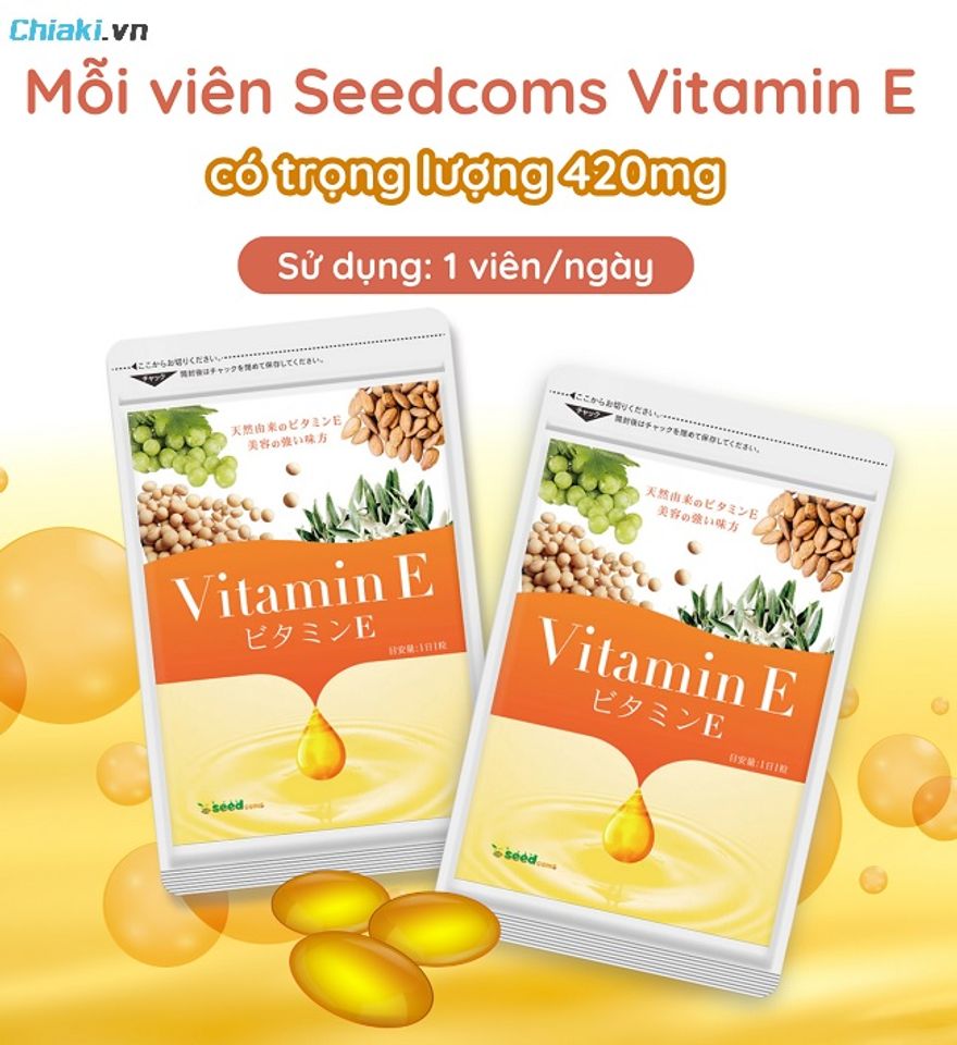 Vi&ecirc;n uống Vitamin E Seedcoms hỗ trợ cải thiện sức khỏe tim mạch