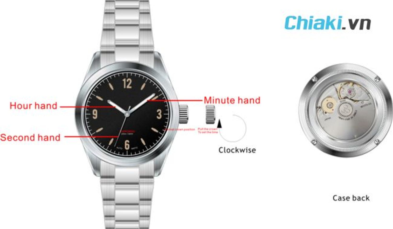 C&aacute;ch chỉnh đồng hồ cơ 3 kim (kh&ocirc;ng lịch)