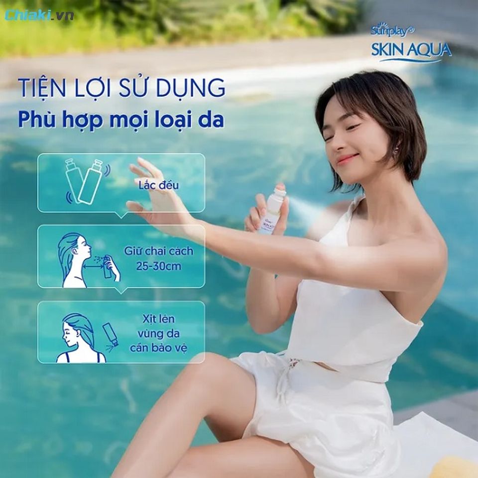 C&aacute;ch d&ugrave;ng kem chống nắng Aqua dạng xịt hiệu quả tối đa
