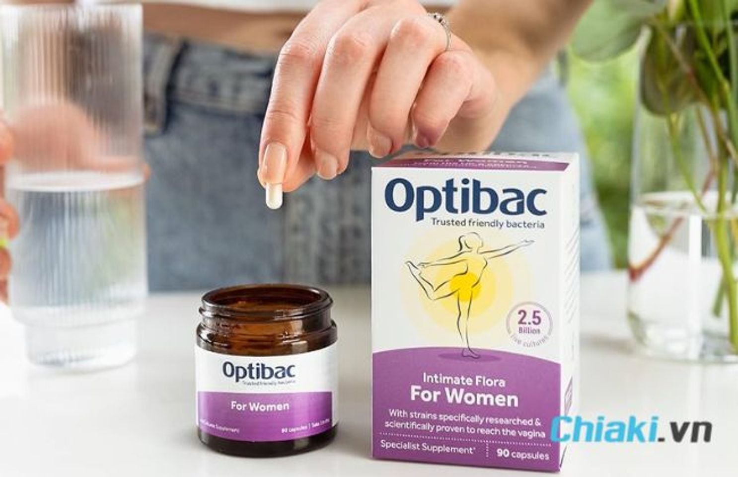 C&aacute;ch uống Optibac t&iacute;m cho b&agrave; bầu