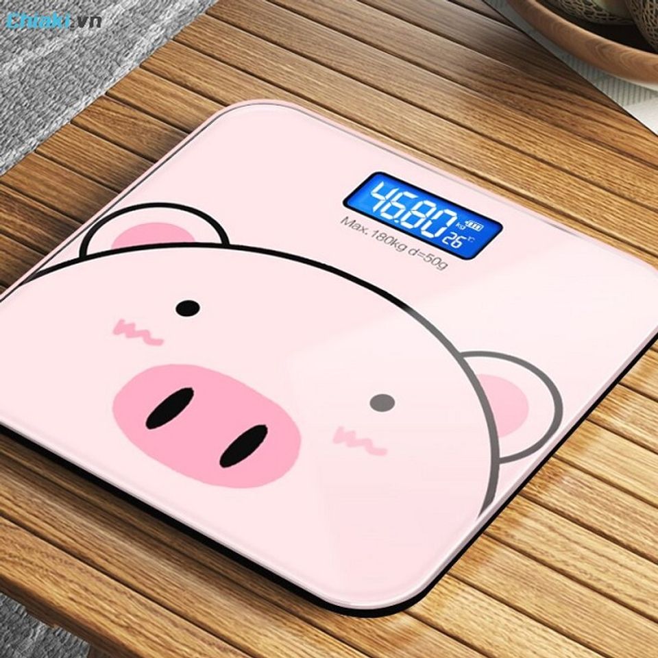 C&acirc;n sức khỏe điện tử h&igrave;nh lợn hồng cute t&iacute;ch hợp đến 18 chỉ số sức khỏe như c&acirc;n nặng