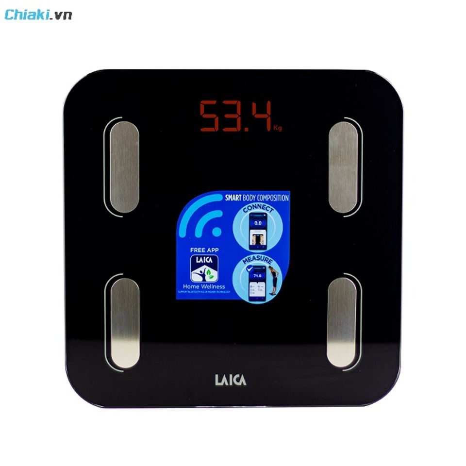 C&acirc;n sức khỏe điện tử Laica PS7015 hỗ trợ người d&ugrave;ng ph&acirc;n t&iacute;ch được 6 chỉ số sức khỏe