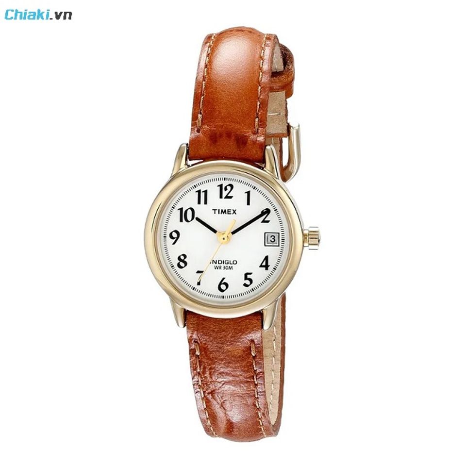 Đồng hồ d&acirc;y da Timex T2J7619J sử dụng mặt số trắng với c&aacute;c chữ số r&otilde; r&agrave;ng