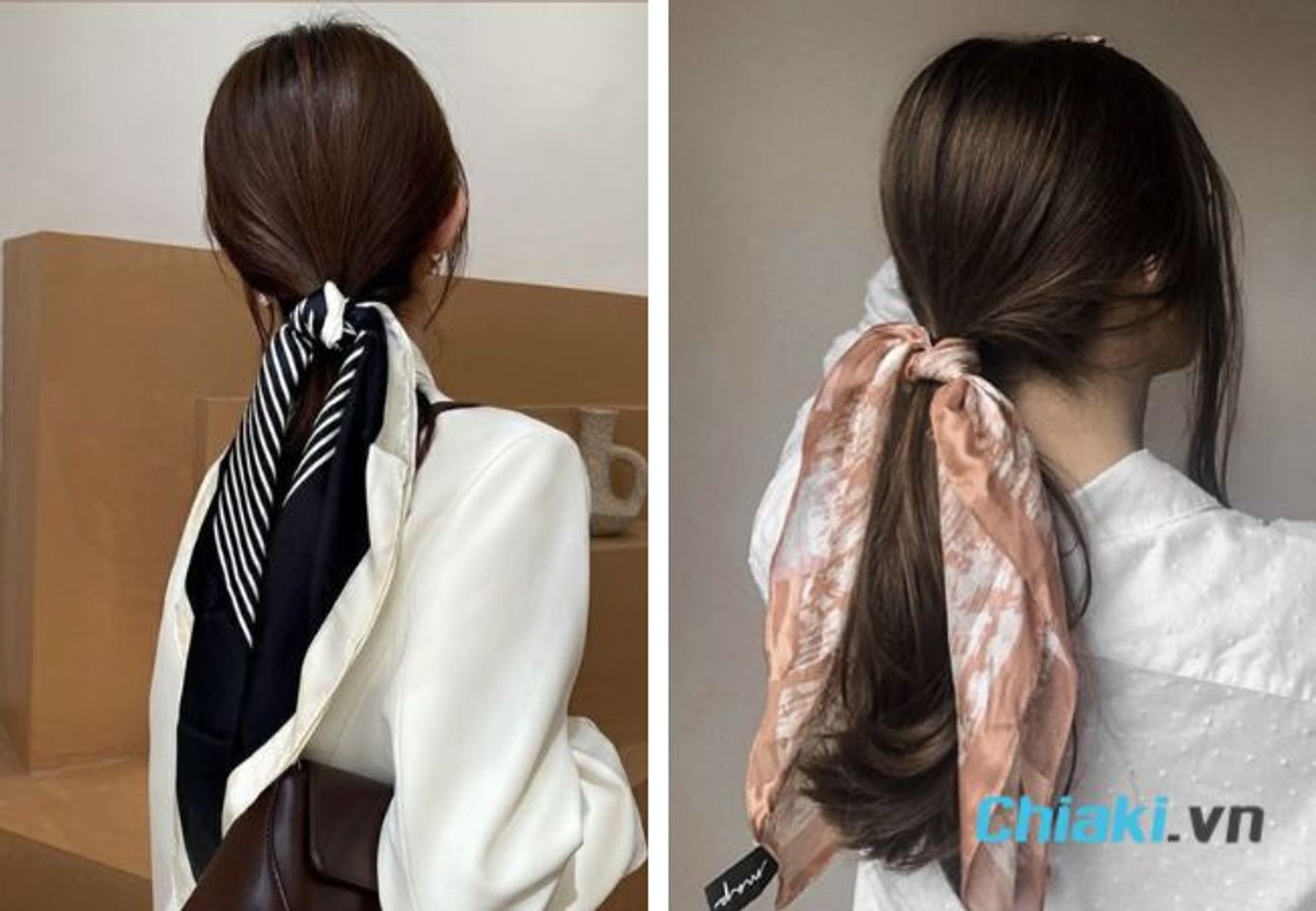 Kiểu t&oacute;c đẹp buộc khăn