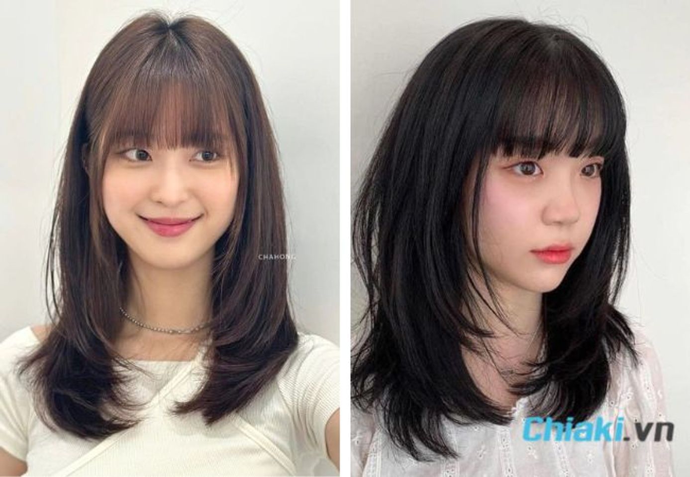 Layer học sinh nữ dài mái bằng