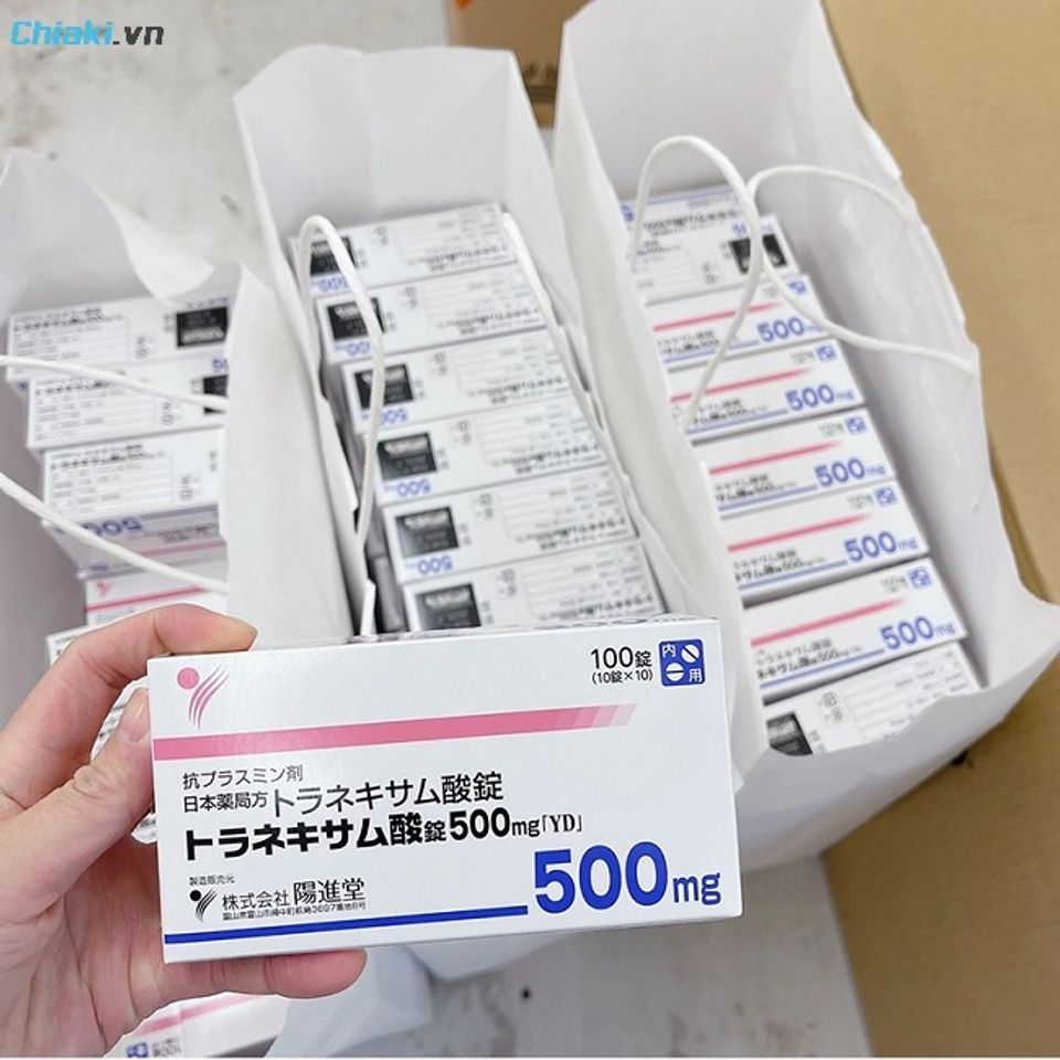 Liệu tr&igrave;nh uống Transamin 500mg được nh&agrave; sản xuất khuyến c&aacute;o sử dụng 2 vi&ecirc;n/ng&agrave;y
